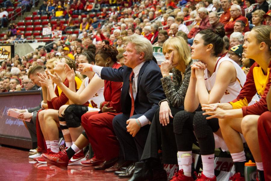 Iowa State head coach Bill Fennelly yells during a game on Jan. 23 in Hilton Coliseum against the Baylor Bears. The Cyclones lost 77-61.  