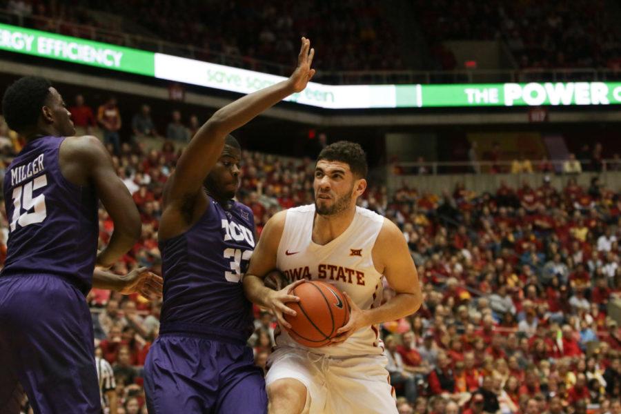 Georges Niang drives to the hoop against TCU on Saturday at Hilton Coliseum. The Cyclones beat the Horned Frogs 92-83. 