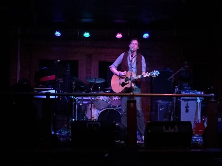 Local Ames artist Evan Campbell performed prior to Groovement on Saturday night at DGs Tap House. 