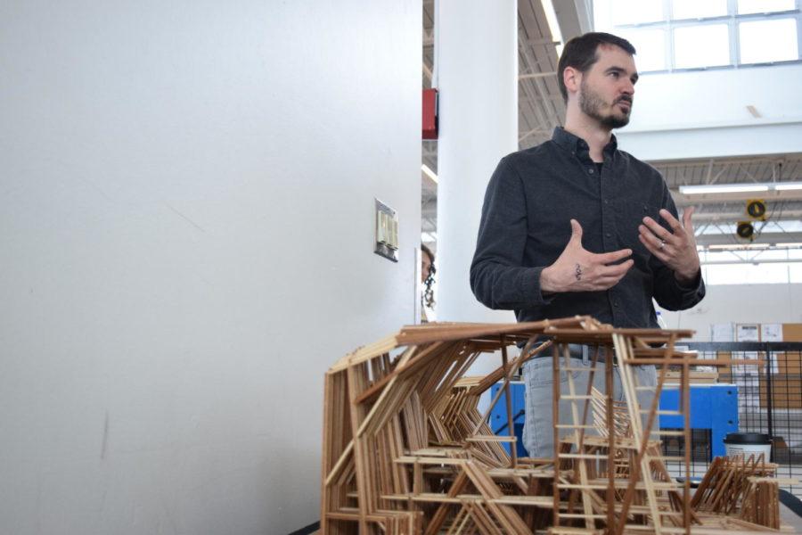 Assistant Professor in Architecture Nick Senske talks about the Dunescape project that his class is working on for their Design 202 class. The end result will be a pavilion that can be used for students to hang out on during the summer months. 