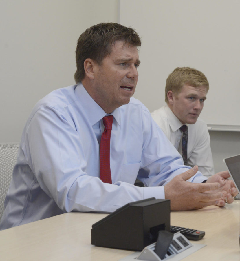 Sen. Rick Bertrand, R-Sioux City, meets with Iowa State Daily Politics Editor Alex Hanson on March 22.