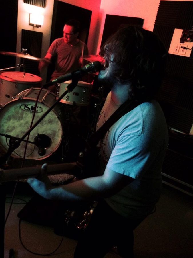 Tyler Stodghill and Wyatt Timberlake of Stars Hollow play at The Record Mill, Ames alternative house show venue for alternative and punk music. 