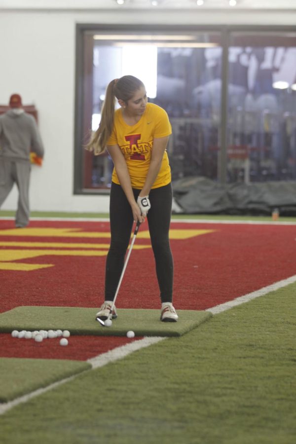 Sophomore Celia Barquin practices at Bergstrom Sports Complex. 