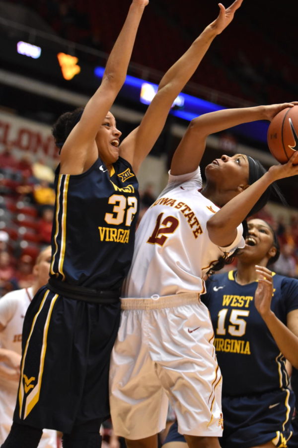 Junior guard Seanna Johnson made 14 rebounds during the West Virginia game on March 1 at Hilton Coliseum. This was her 15th game of the season with double-figure rebounds. ISU fell 82-57.