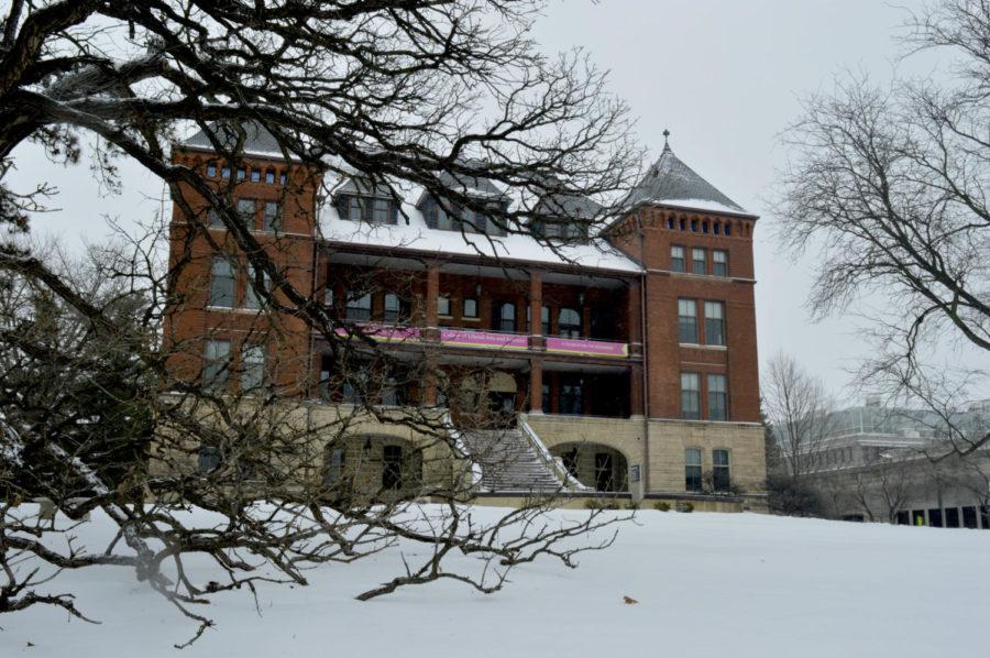 Catt Hall after snowfall on Central Campus on Dec. 28, 2015.