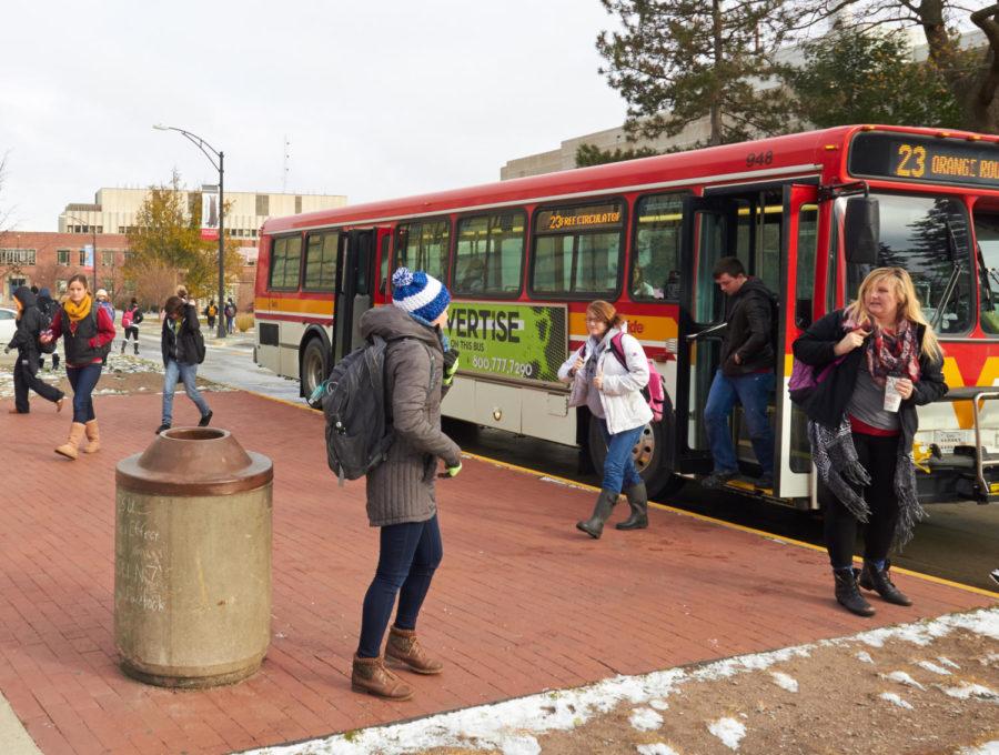 Buses are fuller thanks to the sudden drop in temperature on campus. The bitter Iowa wind, combined with the cold temperatures has driven many students who usually walk onto the universitys CyRide system.