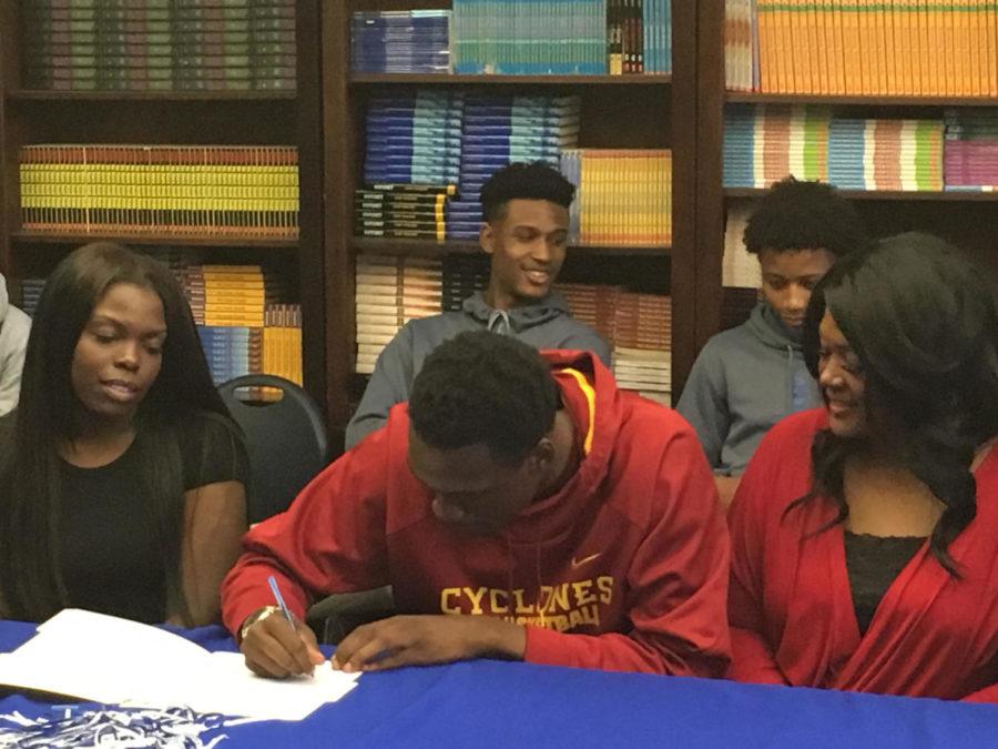 ISU basketball recruit Cameron Lard officially signs his letter of intent in November. Lard averaged 16 points and 10 rebounds during the 2014-15 season, and was named to the All-State Second Team in Louisiana. 