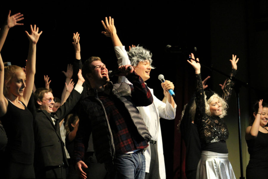 Pairing C put on a mini-musical, "Back Through the Legends." Pairing C had Pi Kappa Alpha, Delta Tau Delta, Alpha Phi, Delta Delta Delta and non-greek members.  The theme of this years Varieties was Relive the Legends. 