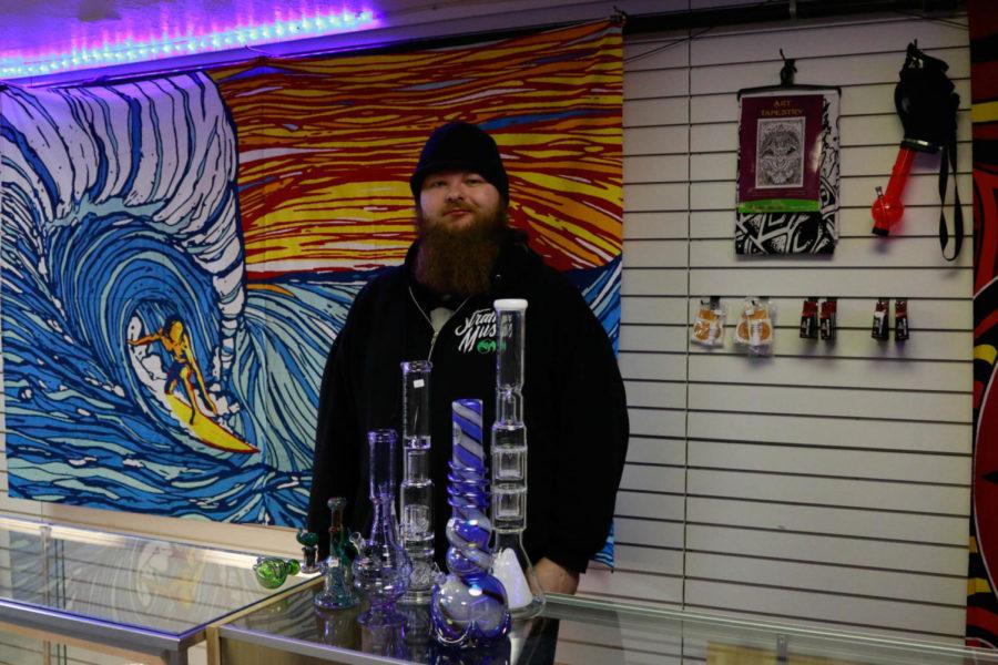Brandon Long, owner of High Class Glass, considers himself a relaxed store owner, and hopes that his store can stay in Campustown as long as possible. High Class Glass is located at 2480 Lincoln Way. 