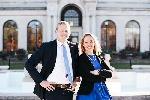 Conner Tillo (left) and Rachael Barnes (right) are running for the president and vice president of the student body. 
