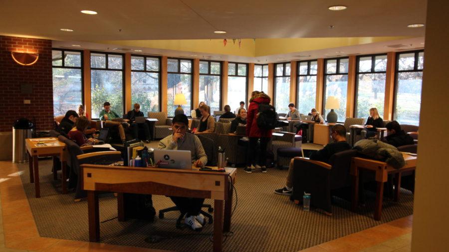 Iowa State Honors students studying in Jischke, the Honors building on campus, on Dec 6. 