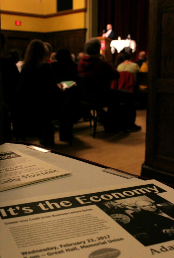 Adam Davidson is an expert when it comes to economics. He wrote, Its the Economy column in The New York Times Magazine. Davidson spoke in the Memorial Union Wednesday evening.