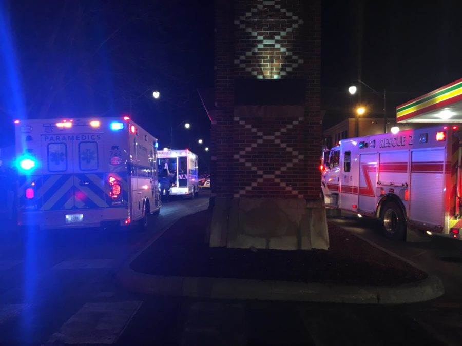 Ambulances were lined up outside Kum&Go on Welch Avenue after a shooting on Sunday, Feb. 19. 