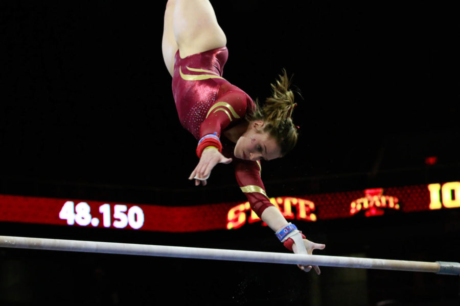 Iowa State defeated Southeast Missouri and Centenary on Friday during their tri-meet at Hilton Coliseum. The Cyclones posted a 195.775. 