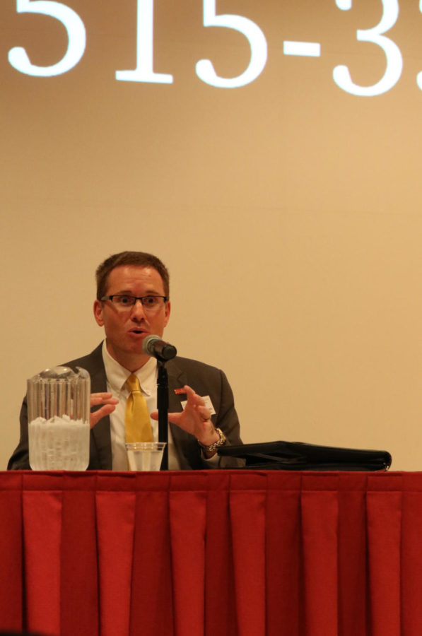 Mark Rowe Barth, the new director of Student Wellness at Iowa State, served as a panelist for the Mental Health Forum. Barth shared a lot about what he does within his position and how it is related to mental health. 