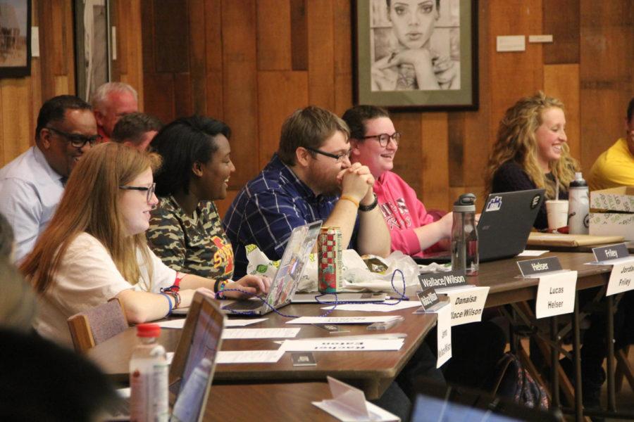 The Inter-Residence Hall Association debates over a Leadership Funds transfer on March 9. 