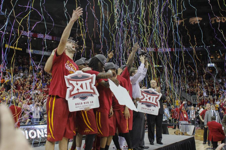 Iowa State defeated Kansas 70-66 in the 2015 Big 12 Championship final on March 14 at the Sprint Center in Kansas City, Mo.