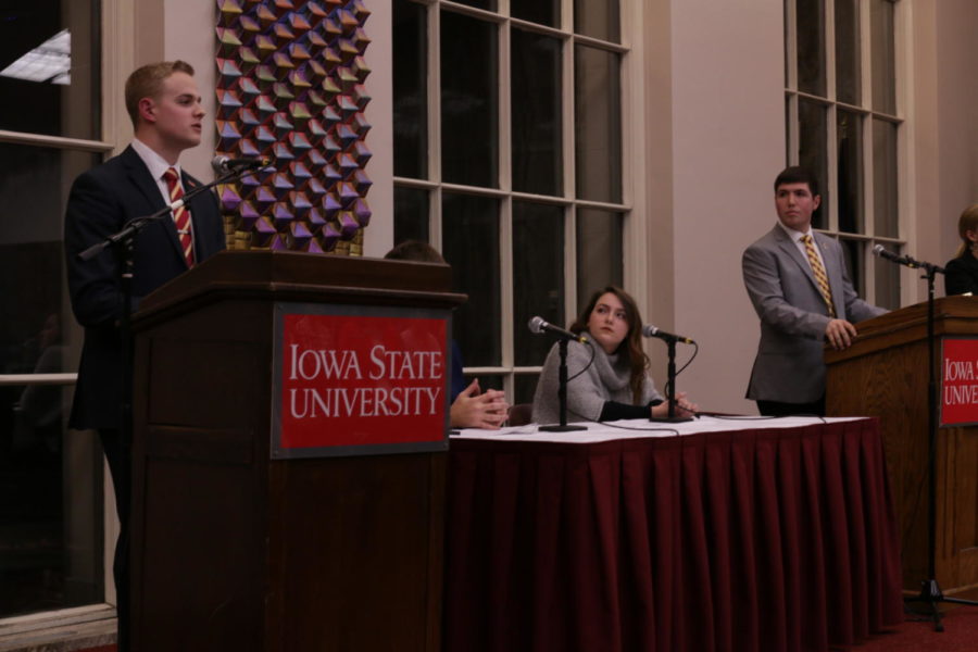 Student Government presidential candidates Conner Tillo and Cody West square off for the first and only debate Feb. 23.  