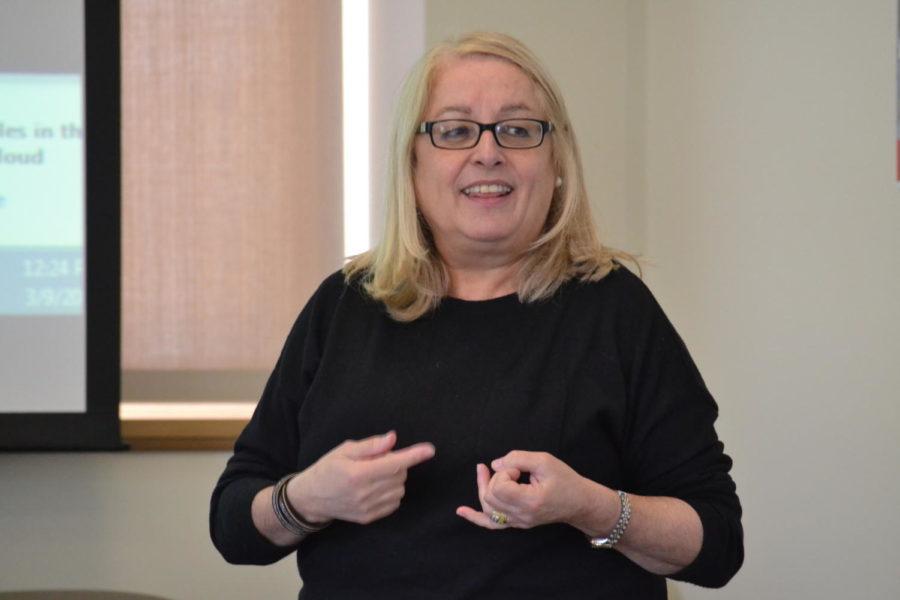 Alicia Carriquiry, distinguished professor of statistics, presents during the Award-Winning Faculty Series on Thursday in Morrill Hall 2030. Dr. Carriquiry was recently elected to the National Academy of Medicine.  