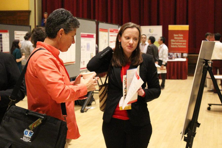 The ISU Faculty Research Day took place March 21, 2017, in the Great Hall of the Memorial Union. Faculty presented posters, talks and exhibits in their research areas. 