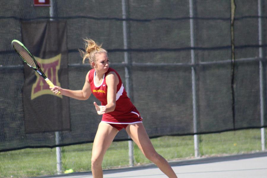 Senior Samantha Budai played for Iowa State Tennis on April 23. They fell 0-4 against Oklahoma. This was the final home match for Budai. She earned the first-ever national ranking by a Cyclone tennis player. 