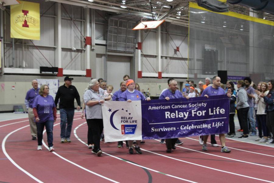 Cancer survivors were honored during the opening ceremony, then kicked off the event by taking their victory lap. Relay for Life was held in Lied Recreational Facility on Friday at 7 p.m.