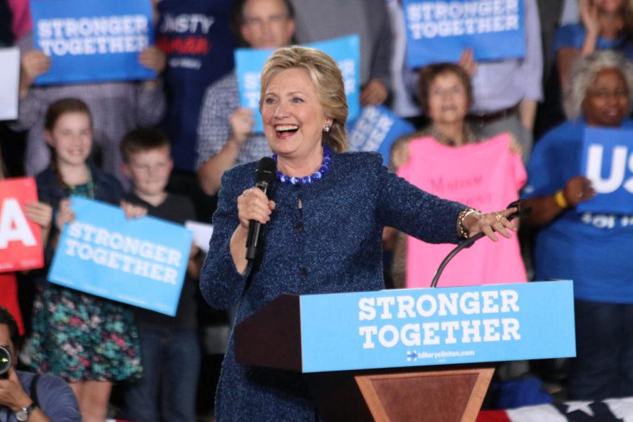 Hillary+Clinton+visited+Roosevelt+High+School+in+Des+Moines+Oct.+28+to+encourage+early+voting+as+well+as+taking+time+to+contrast+her+policies+to+those+of+Donald+Trump.