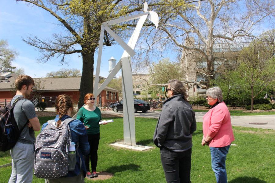 For international Sculpture Day the University Museum held a tour of Manuel Neri (2006), William King (2007), and Beverly Pepper (2013) sculptures. The tour was held near Morill Hall on April 24.