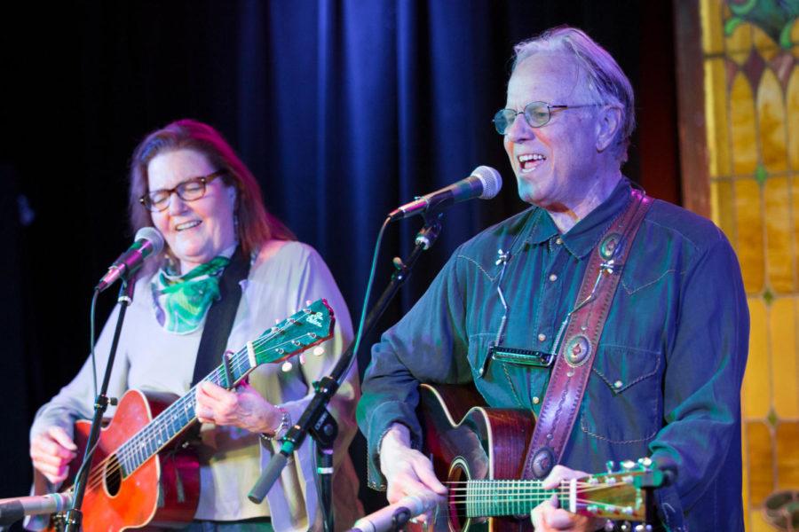 The duo blended their voices to harmonize through every song. Their music, a blend of bluegrass and folk, is the perfect format for telling stories of years long passed.