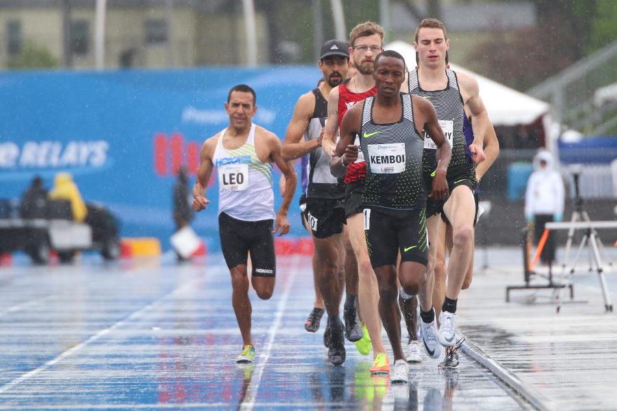 Iowa State alum Edward Kemboi paces the Rio rematch heat of the men's 1500-meter at the Drake Relays in Des Moines April 29, 2017. 