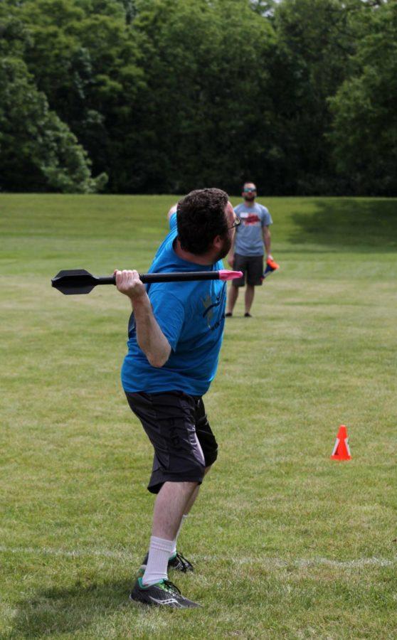 Steve Wilson competes in the mini javelin throw at Lied Recreation Center during the second day of the Special Olympics summer games on May 26.