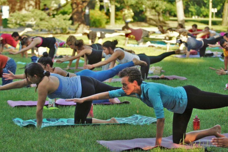 Locals learned about the benefits of yoga on June 21 during the International Day of Yoga event on Iowa State University's campus.