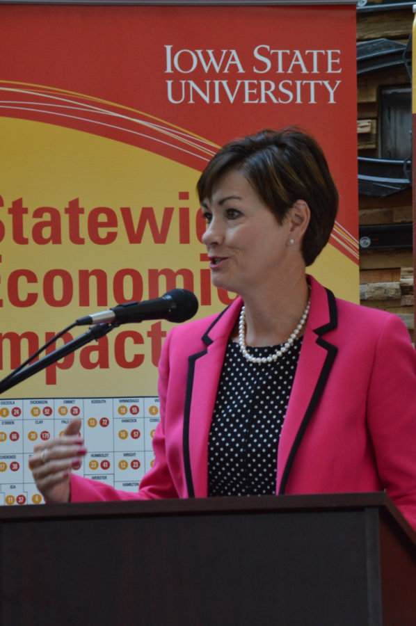 Lt. Gov. Kim reynolds speaks at the grand opening of the Core Facility Thursday.