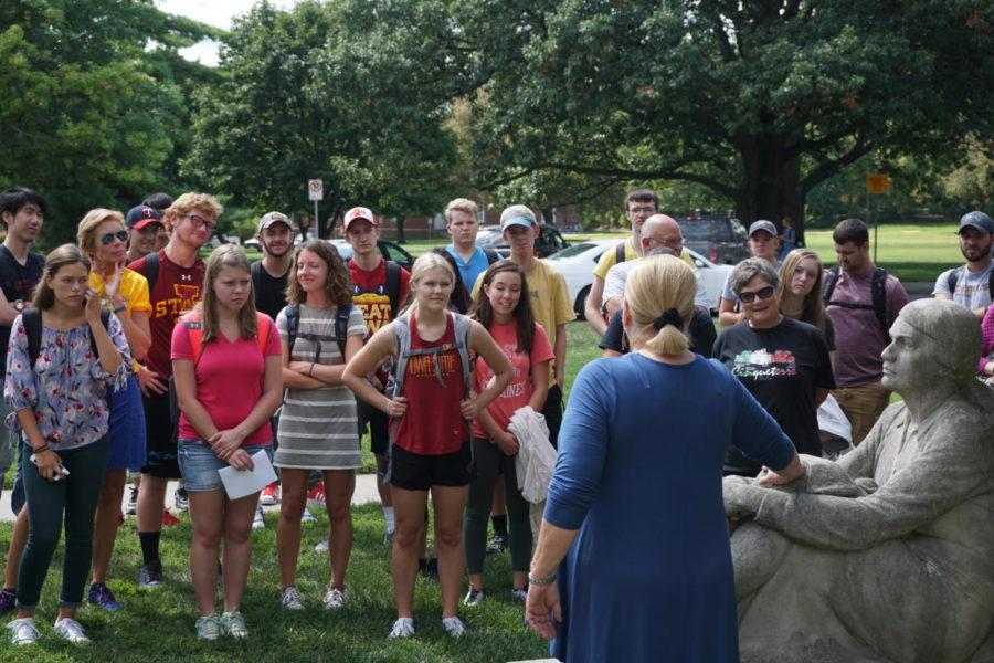 Lynette Pohlman discusses the art outside the Oak-Elm residence, and the meaning it plays in students time at Iowa State.