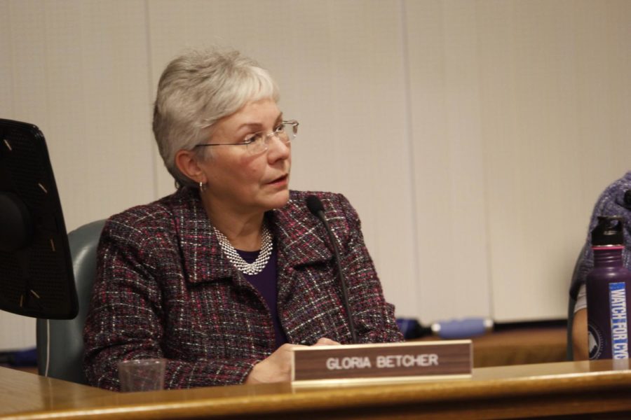 City Council member Gloria Betcher at a city council meeting on Feb 28.