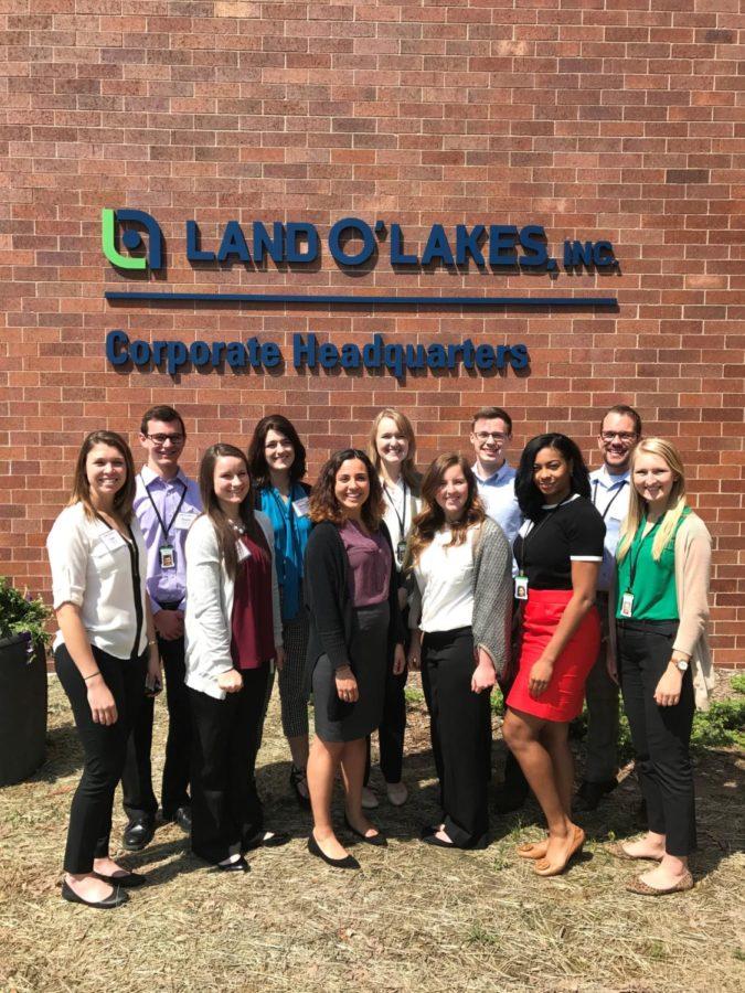 Students from the Land OLakes internship program gathered at the companys headquarters.