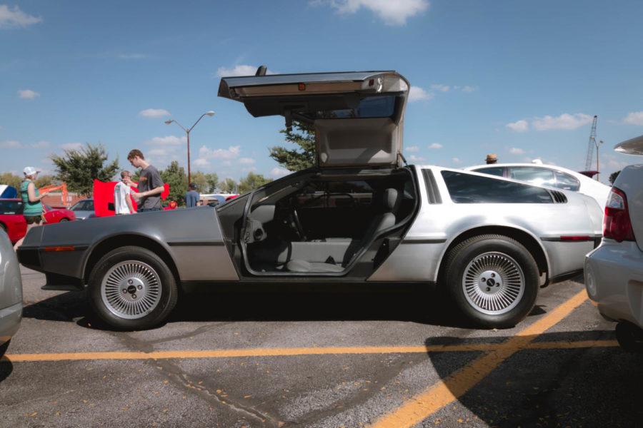 A+car+show+was+held+by+the+Iowa+State+Automotive+Enthusiast+club+at+the+Molecular+Biology+building+on+September+23rd.+Vehicles+from+all+eras+were+present%2C+shown+here+is+a+1981+Delorean+DMC+12+owned+by+Dave+Sly.