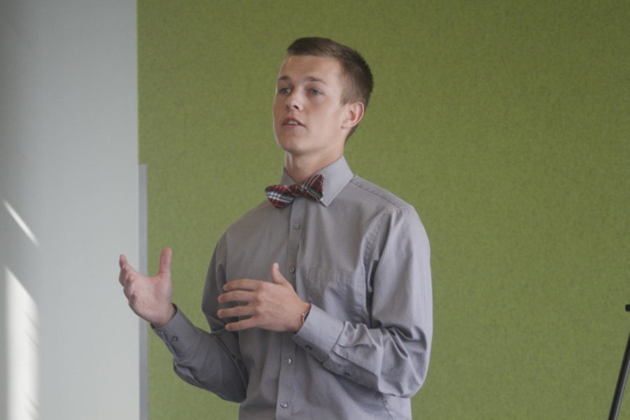 Jacob Crawford, then-freshman at Iowa State, shared that the biggest challenge in the Business Week Pitch Competition was being confident speaking in front of people. Talking in front of people is definitely something I need to get better at, Crawford said.