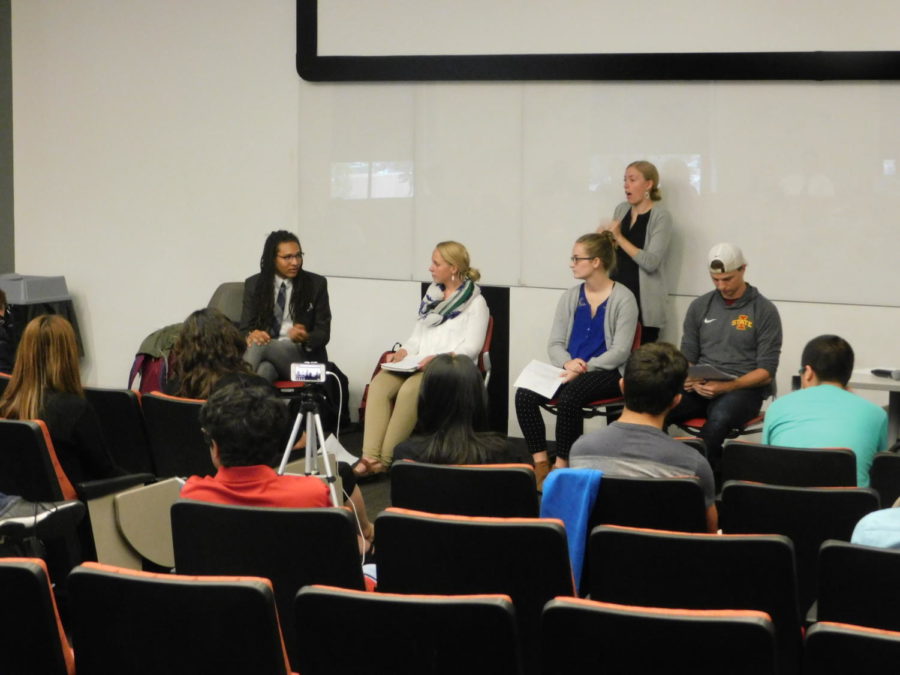 A Panel of Student Government members address plans regarding campus climate for the following year. 