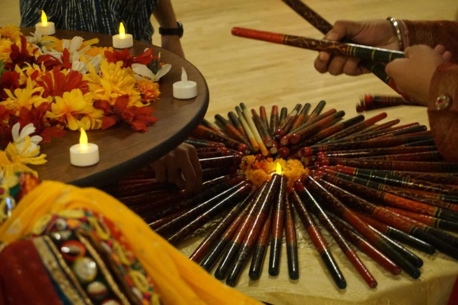 Dandiya sticks are used in the traditional Indian dance of the same name. The Indian Students Association hosted Dandiya Night on Oct. 8.