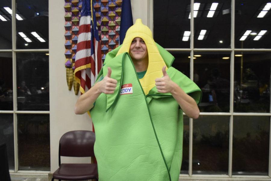 As part of Wednesday's Student Government meeting, senators were encouraged to dress up in costume, many chose to attend as "Cody." Others, such as Vice President Cody Smith, chose alternative costumes like corn.