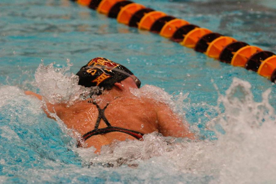 The ISU Swim and Dive team took on West Virginia in a Big 12 Conference battle on Saturday, January 21, 2017, at Beyer Pool. The Cyclones won the 200 Yard Freestyle Relay to secure the win. 