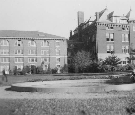 The Ring of Life Fountain, originally the Marriage Ring, pictured from the northwest in 1942. 