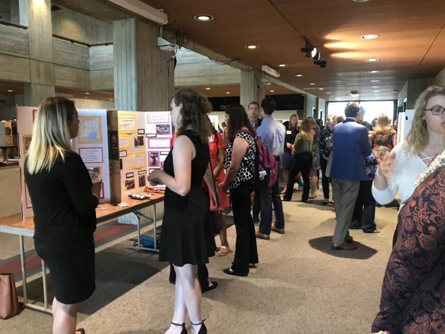 Students showcased their GRS summer internship posters prior to the official announcement, which took place between 6:30 and 8:00. 