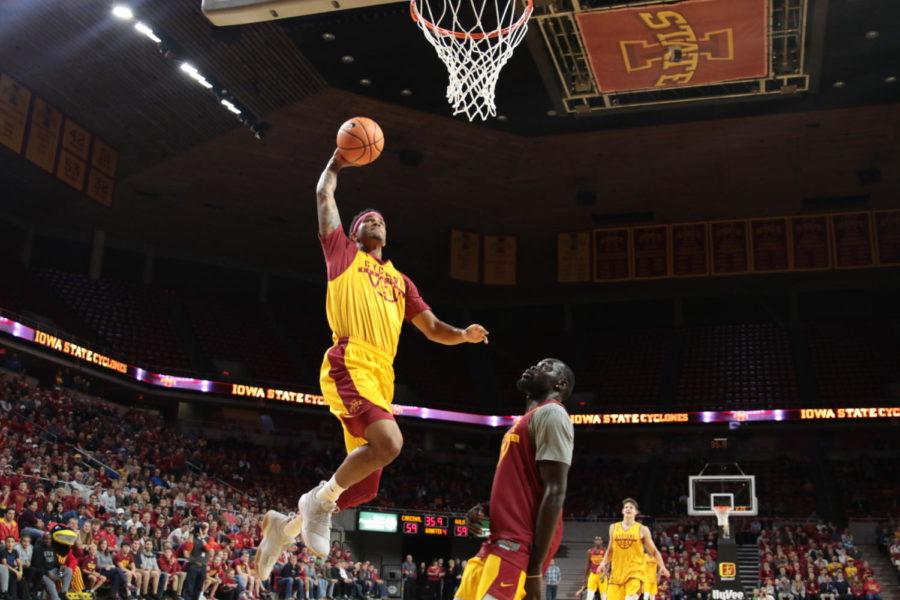 Iowa+State+junior+Nick+Weiler-Babb+dunks+during+the+scrimmage+portion+of+Hilton+Madness+on+Oct.+13.%C2%A0