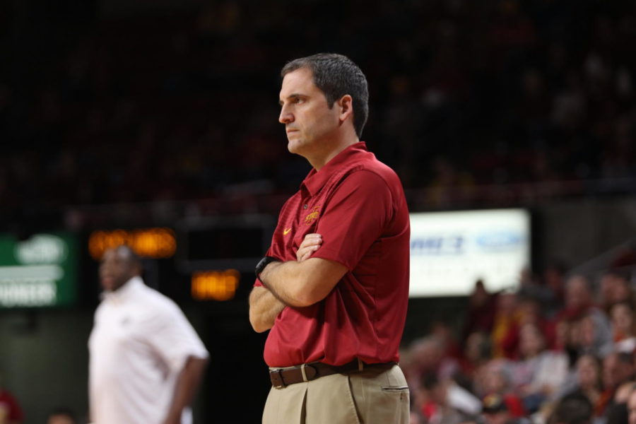 Iowa State head coach Steve Prohm looks on during the second half of the Cyclones 77-68 win over Emporia State.