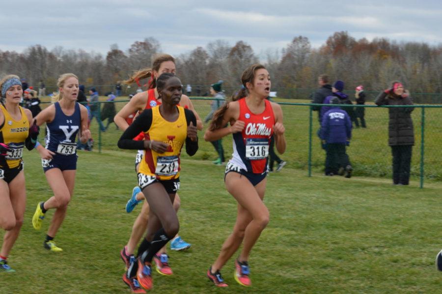 Senior Perez Rotich runs to a 190th-place finish at the NCAA Cross-Country Championship on Nov. 19, 2016, at the Lavern Gibson Championship Cross Country Course in Terre Haute, Indiana. 