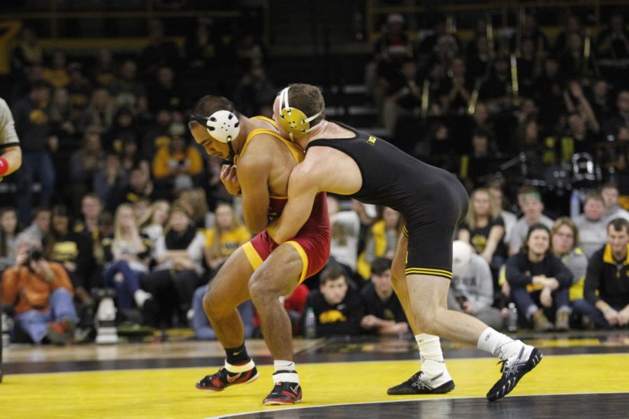 Then redshirt junior Dane Pestano fights to break free from the Iowa wrestler, but loses a close 3-2 match at 165 pounds. Iowa State would later lose the match to Iowa 26-9 on Dec. 10 in Iowa City, Iowa. 