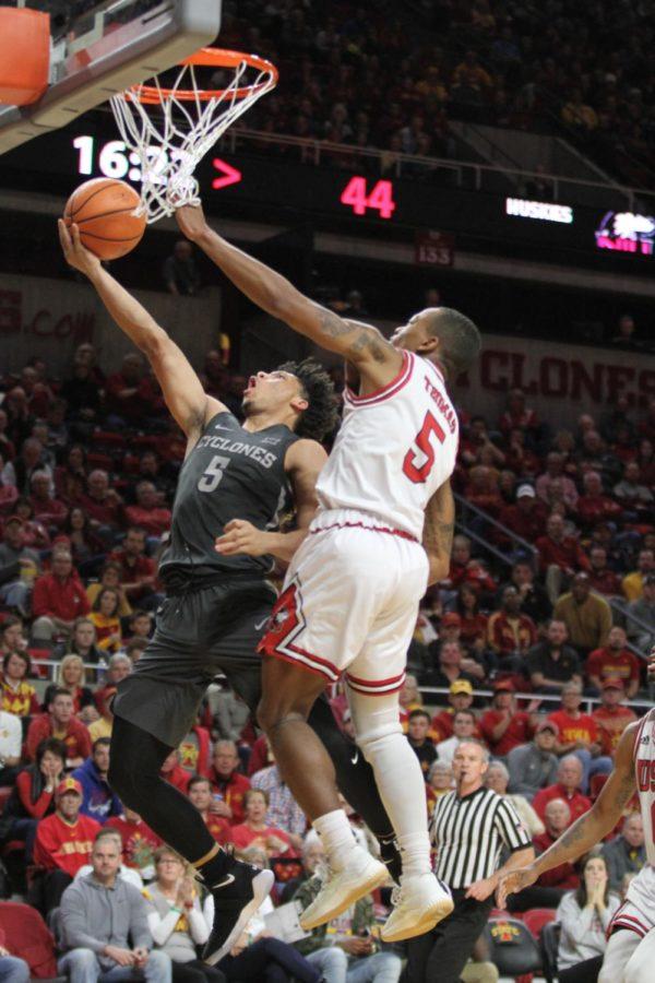 Lindell Wigginton goes for a lay-up in a game against Northern Illinois on Dec. 4. at Hilton Coliseum. Cyclones beat the Huskies 94-80.