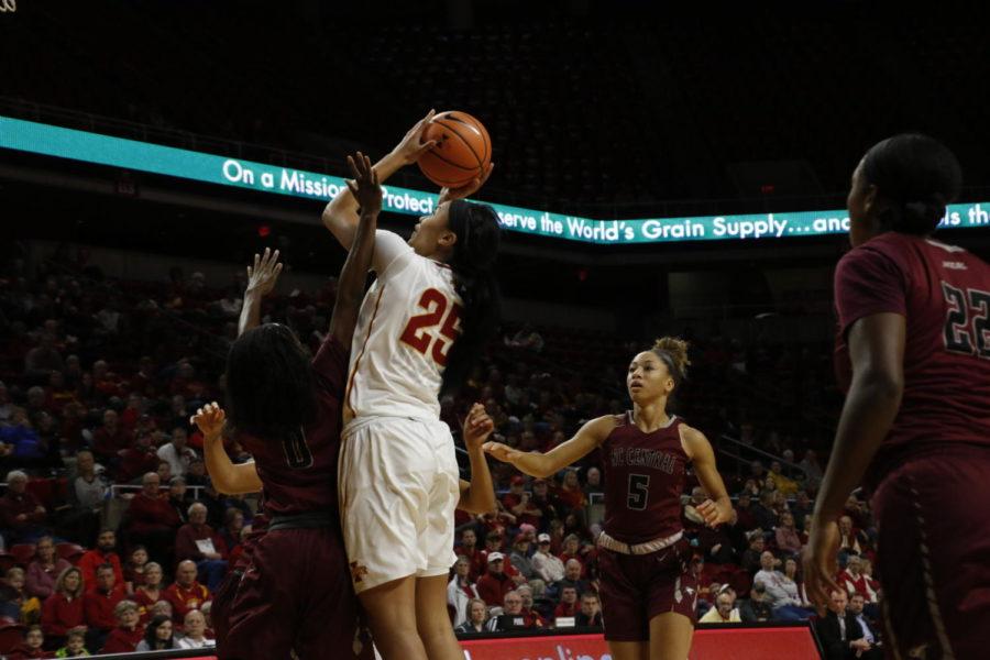 Kristin Scott goes up for a shot in Iowa States win over North Carolina Central.